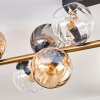 Koyoto ceiling light, globe light gold, black, 10-light sources