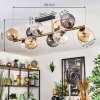 Koyoto ceiling light, globe light gold, black, 10-light sources