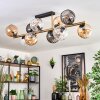 Koyoto ceiling light, globe light gold, black, 10-light sources