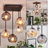 Koyoto ceiling light, globe light Amber, clear, Smoke-coloured, 5-light sources