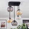 Koyoto ceiling light, globe light Amber, clear, Smoke-coloured, 5-light sources