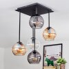 Koyoto ceiling light, globe light Amber, clear, Smoke-coloured, 5-light sources