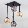 Koyoto ceiling light, globe light Amber, clear, Smoke-coloured, 5-light sources