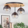 Koyoto ceiling light, globe light 40 cm Ecru, black, 3-light sources