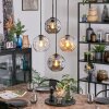 Ripoll hanging light, globe light, Cluster pendant lamp Amber, clear, Smoke-coloured, 4-light sources