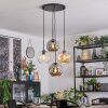 Ripoll hanging light, globe light, Cluster pendant lamp Amber, clear, Smoke-coloured, 4-light sources