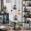 Ripoll hanging light, globe light, Cluster pendant lamp Amber, clear, Smoke-coloured, 4-light sources