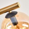 Gastor ceiling light, globe light gold, black, 10-light sources