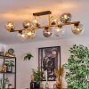 Gastor ceiling light, globe light gold, black, 10-light sources