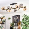 Gastor ceiling light, globe light gold, black, 10-light sources
