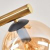 Gastor ceiling light, globe light gold, black, 10-light sources