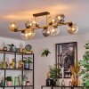 Gastor ceiling light, globe light gold, black, 10-light sources