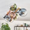 Gastor ceiling light, globe light gold, black, 10-light sources
