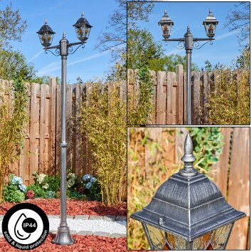 Naofe lamp post, path light black, silver, 2-light sources