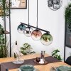 Gastor hanging light, globe light, pendant light blue, chrome, green, clear, coppery, Smoke-coloured, 4-light sources