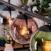 Gastor hanging light, globe light, pendant light blue, chrome, green, clear, coppery, Smoke-coloured, 4-light sources