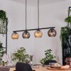 Koyoto hanging light, globe light, pendant light Amber, Smoke-coloured, 4-light sources
