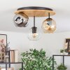 Ripoll ceiling light, globe light Ecru, black, 3-light sources