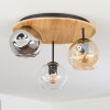 Ripoll ceiling light, globe light Ecru, black, 3-light sources