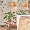 Barcos floor lamp, Arch lamps matt nickel, black, 1-light source, Fabric lampshade