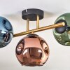 Ripoll ceiling light, globe light gold, black, 3-light sources