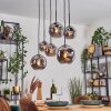 Ripoll hanging light, globe light, pendant light Smoke-coloured, 6-light sources