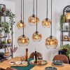 Ripoll hanging light, globe light, pendant light Amber, clear, 6-light sources