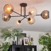 Ripoll ceiling light, globe light Amber, clear, Smoke-coloured, 6-light sources