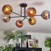 Ripoll ceiling light, globe light chrome, gold, coppery, Smoke-coloured, 6-light sources