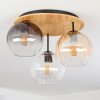 Koyoto ceiling light, globe light 40 cm Ecru, black, 3-light sources