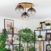 Koyoto ceiling light, globe light 40 cm Ecru, black, 3-light sources