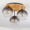 Koyoto ceiling light, globe light 40 cm Ecru, black, 3-light sources