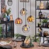 Ripoll hanging light, globe light, Cluster pendant lamp gold, clear, coppery, Smoke-coloured, 4-light sources