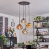 Ripoll hanging light, globe light, Cluster pendant lamp gold, clear, coppery, Smoke-coloured, 4-light sources