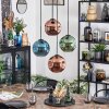 Ripoll hanging light, globe light, Cluster pendant lamp blue, green, coppery, 4-light sources