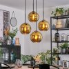 Koyoto hanging light, globe light, Cluster pendant lamp gold, 4-light sources