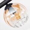 Koyoto ceiling light, globe light Amber, clear, 8-light sources