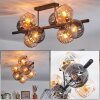 Koyoto ceiling light, globe light Amber, Smoke-coloured, 8-light sources