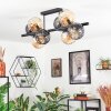 Koyoto ceiling light, globe light Amber, Smoke-coloured, 8-light sources