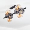 Koyoto ceiling light, globe light Amber, Smoke-coloured, 8-light sources
