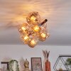 Koyoto ceiling light, globe light Amber, 8-light sources