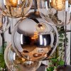 Gastor hanging light, globe light, pendant light Amber, chrome, clear, Smoke-coloured, 8-light sources