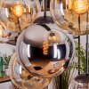 Gastor hanging light, globe light, pendant light Amber, chrome, clear, Smoke-coloured, 8-light sources