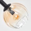 Koyoto ceiling light, globe light Amber, clear, Smoke-coloured, 8-light sources