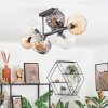 Koyoto ceiling light, globe light Amber, clear, Smoke-coloured, 8-light sources