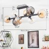 Koyoto ceiling light, globe light Amber, clear, Smoke-coloured, 8-light sources