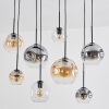 Ripoll hanging light, globe light, pendant light Amber, clear, Smoke-coloured, 8-light sources