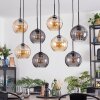 Koyoto hanging light, globe light, pendant light Amber, Smoke-coloured, 8-light sources