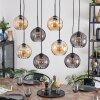 Koyoto hanging light, globe light, pendant light Amber, Smoke-coloured, 8-light sources