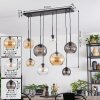 Koyoto hanging light, globe light, pendant light Amber, clear, Smoke-coloured, 8-light sources